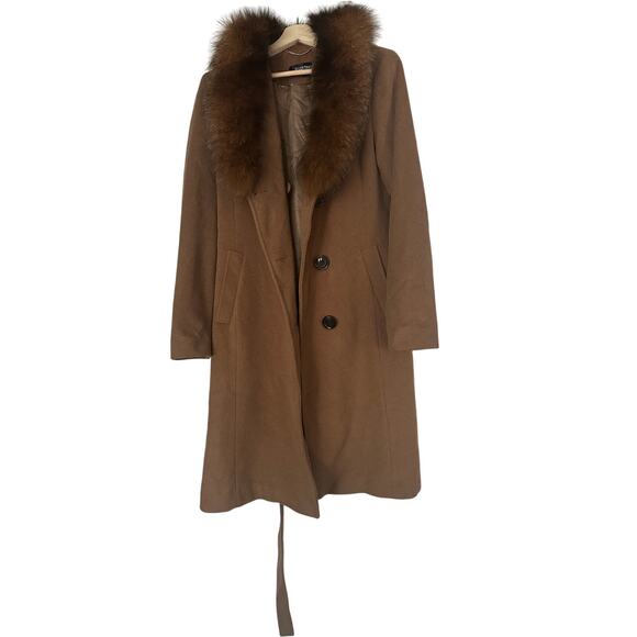 Ellen Tracy Brown Fur Coat - Size 6 - Mint - Picture 1 of 13